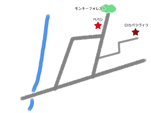バリ島ウブドのお魚レストランのペパシ地図 バリ島ウブドのお魚レストランのペパシ地図